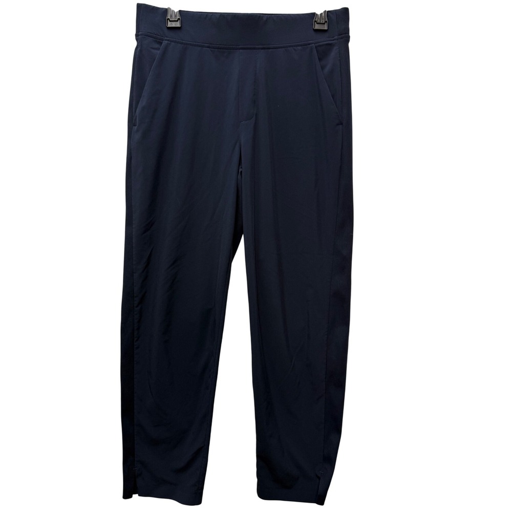 Athleta Brooklyn Midrise Angle Pant Navy Blue Elastic Waist Women's Size‎ 8